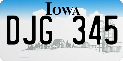 IA license plate DJG345