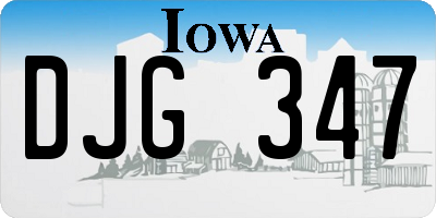 IA license plate DJG347