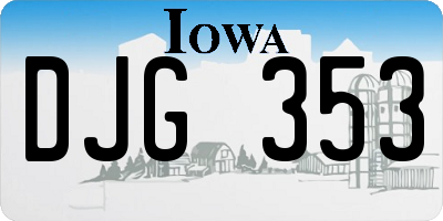 IA license plate DJG353