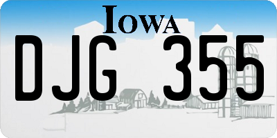 IA license plate DJG355