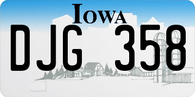 IA license plate DJG358