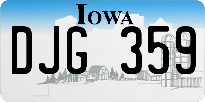 IA license plate DJG359