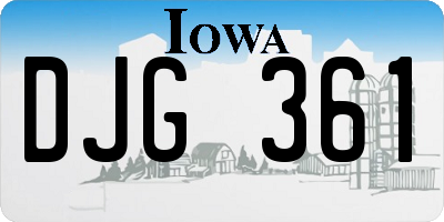 IA license plate DJG361
