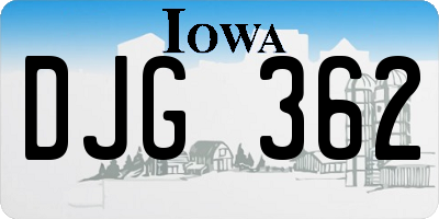 IA license plate DJG362
