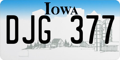 IA license plate DJG377