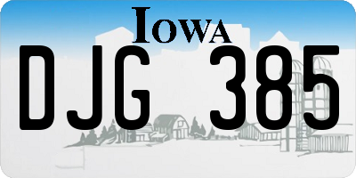 IA license plate DJG385
