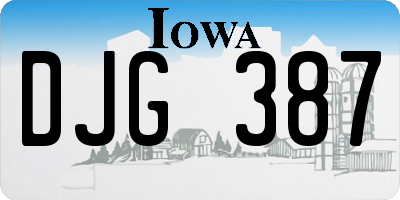 IA license plate DJG387