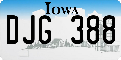IA license plate DJG388