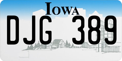 IA license plate DJG389