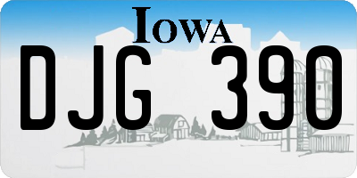 IA license plate DJG390