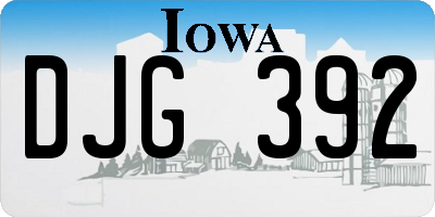 IA license plate DJG392