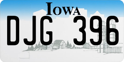 IA license plate DJG396