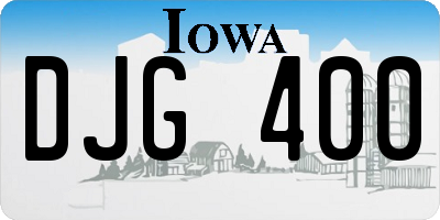 IA license plate DJG400