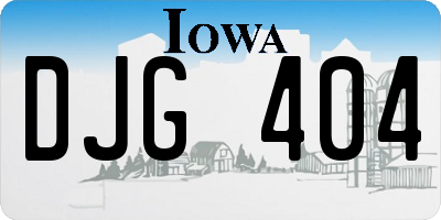 IA license plate DJG404