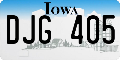IA license plate DJG405