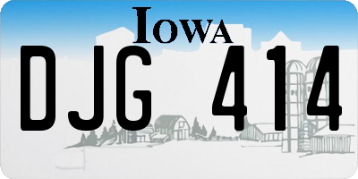 IA license plate DJG414