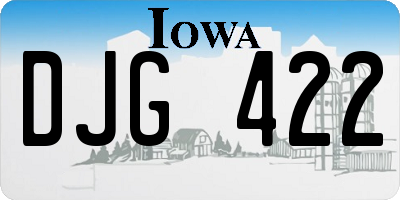 IA license plate DJG422