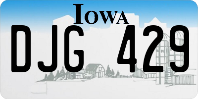 IA license plate DJG429