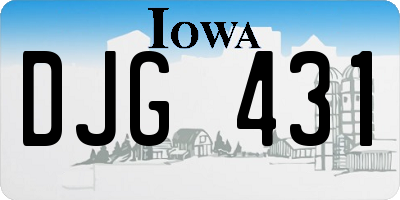 IA license plate DJG431