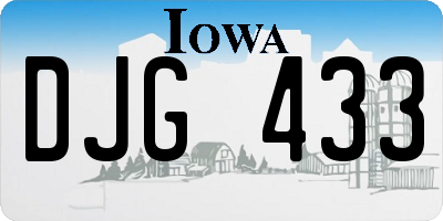 IA license plate DJG433
