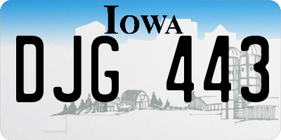 IA license plate DJG443