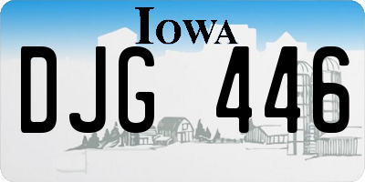 IA license plate DJG446