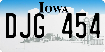 IA license plate DJG454