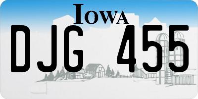 IA license plate DJG455