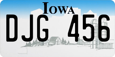 IA license plate DJG456