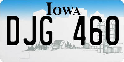 IA license plate DJG460