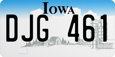 IA license plate DJG461