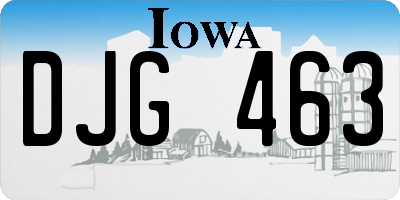 IA license plate DJG463