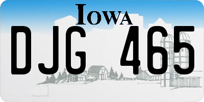 IA license plate DJG465