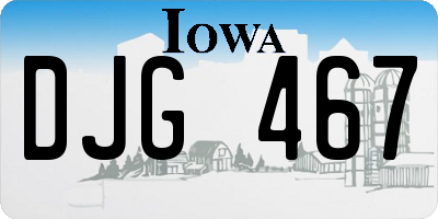 IA license plate DJG467