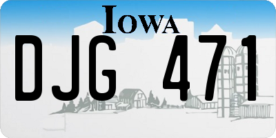 IA license plate DJG471