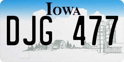 IA license plate DJG477