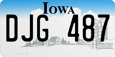 IA license plate DJG487