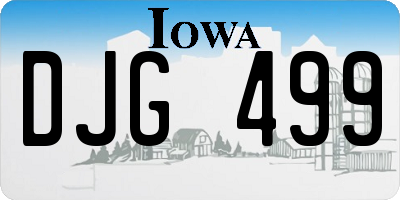 IA license plate DJG499