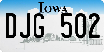 IA license plate DJG502