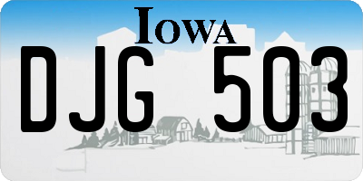 IA license plate DJG503