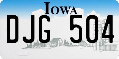 IA license plate DJG504