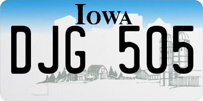 IA license plate DJG505