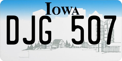 IA license plate DJG507