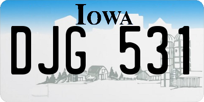 IA license plate DJG531