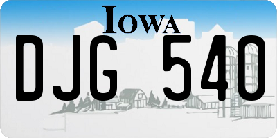 IA license plate DJG540