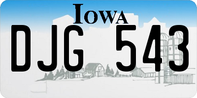 IA license plate DJG543