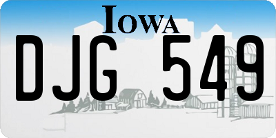 IA license plate DJG549