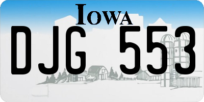 IA license plate DJG553