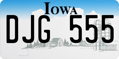 IA license plate DJG555