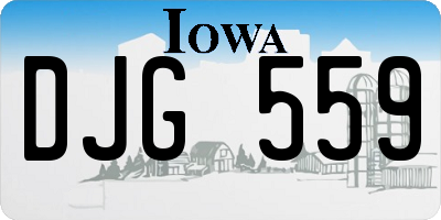 IA license plate DJG559